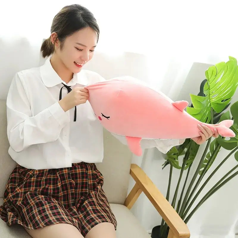 baleine rose peluche