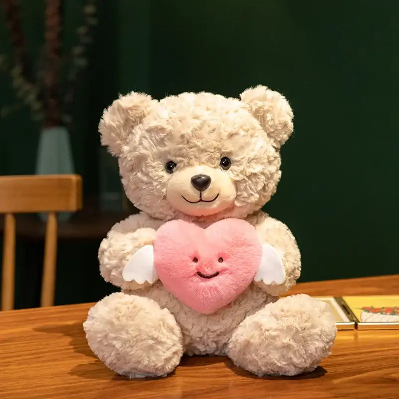 ours en peluche avec coeur - Blanc / 25cm