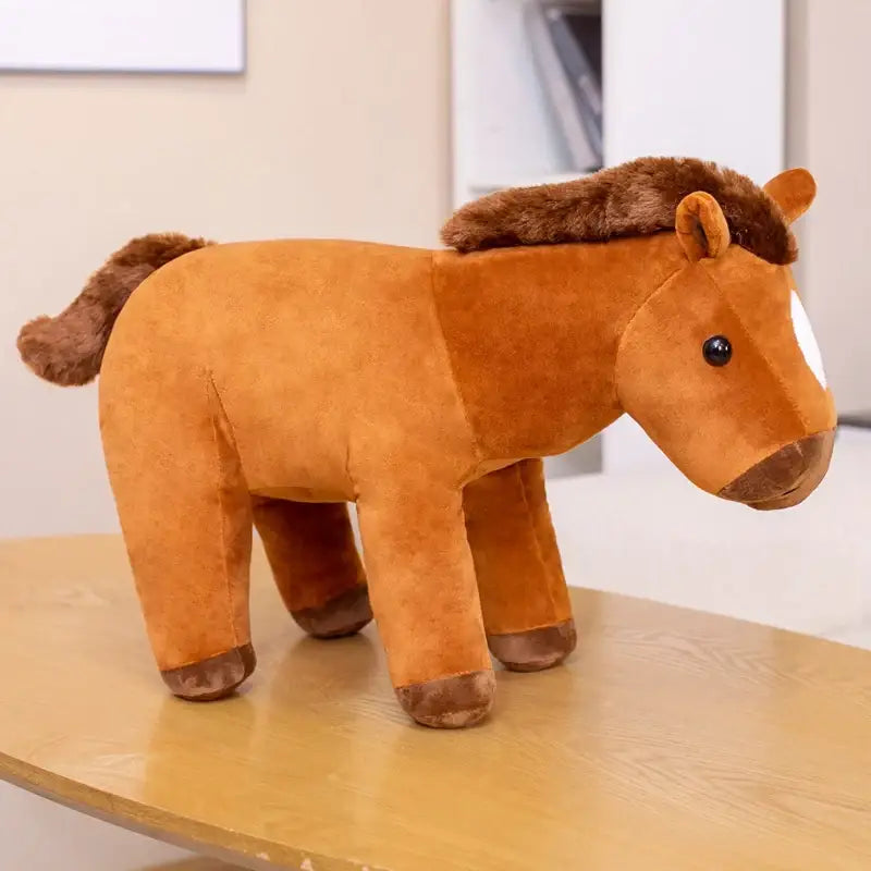 Timothée le Cheval Mignon - Marron / 80cm - Cheval Peluche Geante