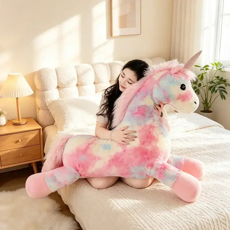 Grosse Peluche Licorne Rose