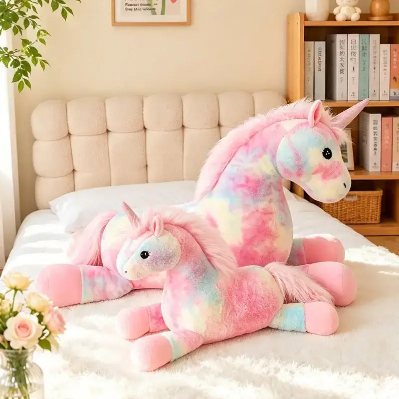 Grosse Peluche Licorne Rose