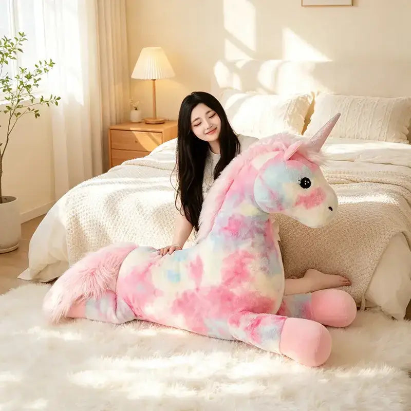 Grosse Peluche Licorne Rose