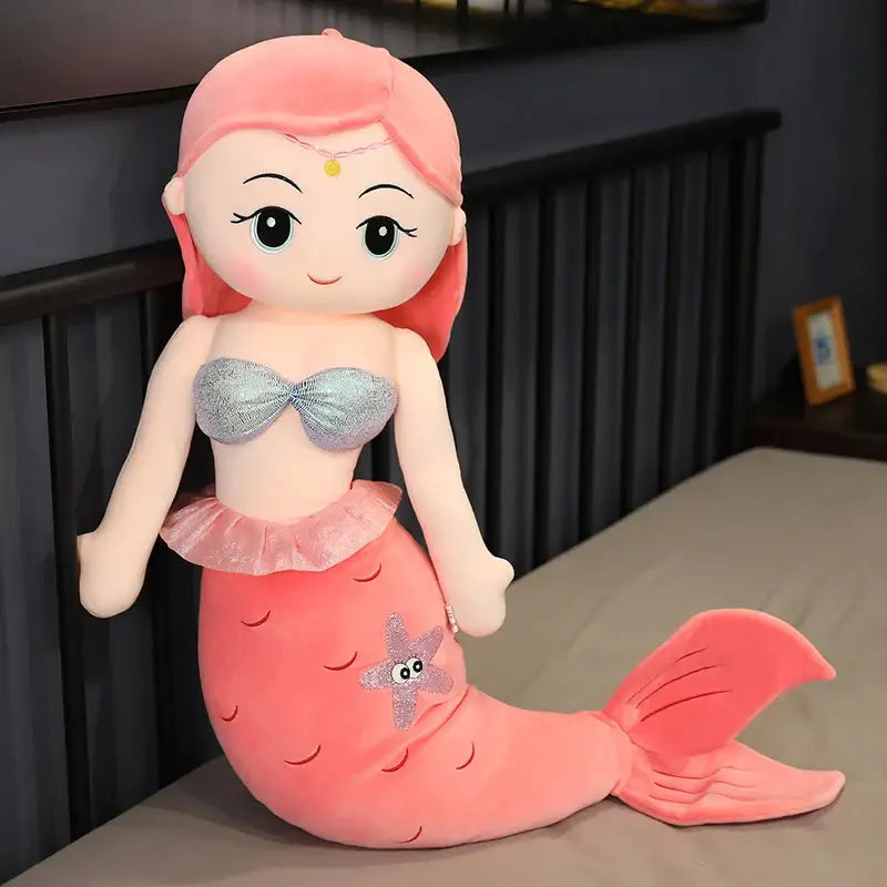 peluche de sirène - Rose / 60cm