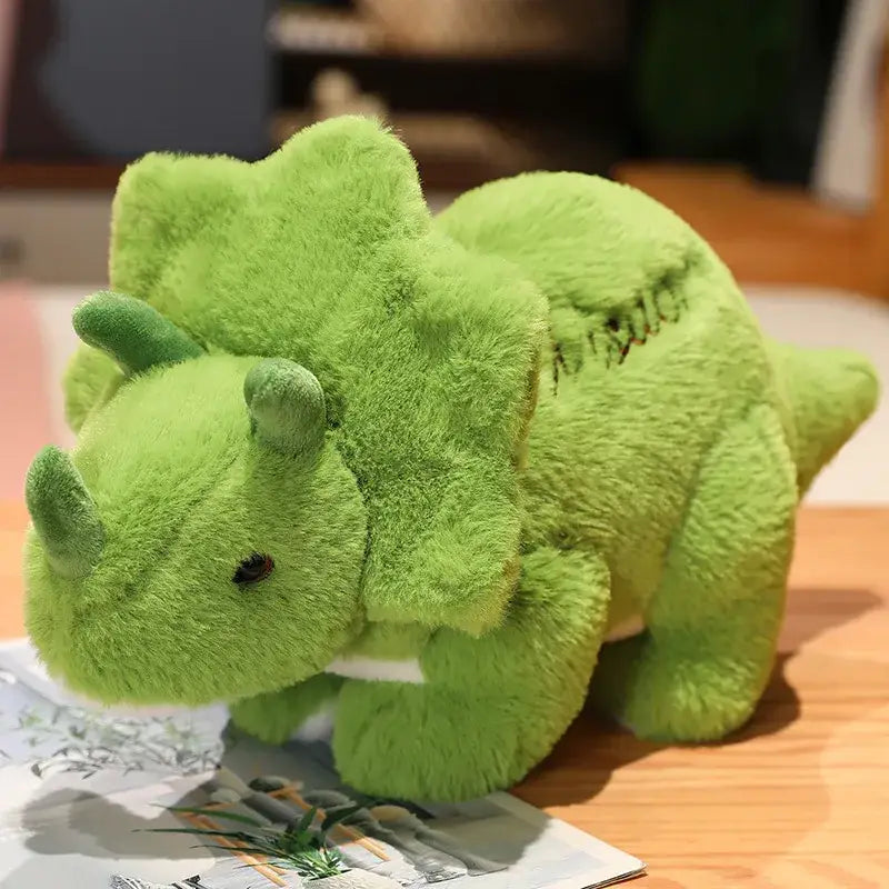 Vincent le Tricératops Mignon - 25cm - Doudou Dinosaure Vert Mignon