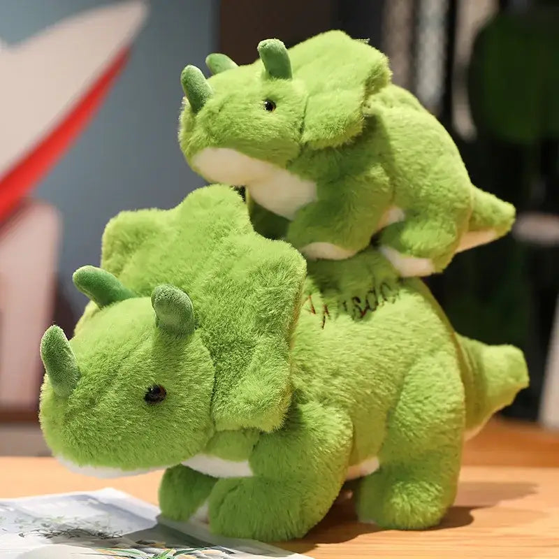 Vincent le Tricératops Mignon - Doudou Dinosaure Vert Mignon