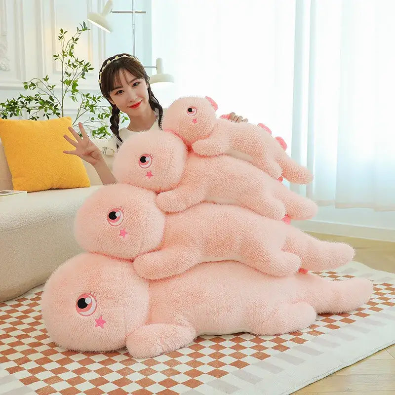 peluche dinosaure rose